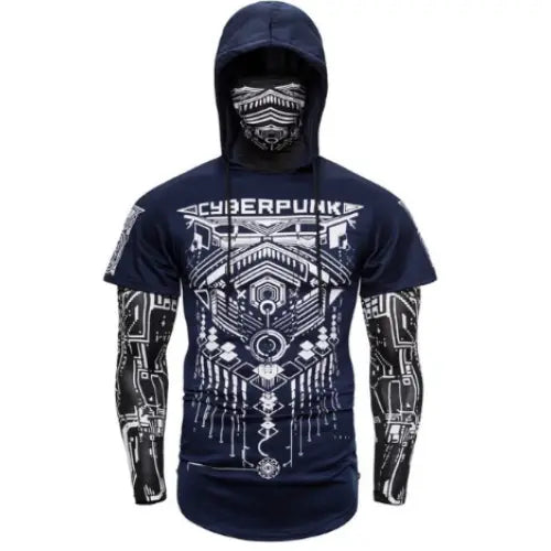 Cyberpunk Ninja Sweatshirt with Mask and Hood