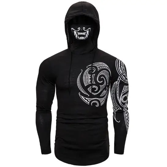 Cyberpunk Ninja Sweatshirt with Mask and Hood