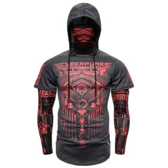 Cyberpunk Ninja Sweatshirt with Mask and Hood