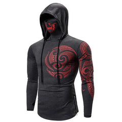 Cyberpunk Ninja Sweatshirt with Mask and Hood G14 grey / S