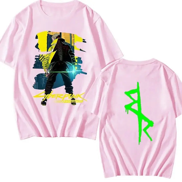 Cyberpunk Oversized Short Sleeve T-Shirt - Pink / XS - 2077