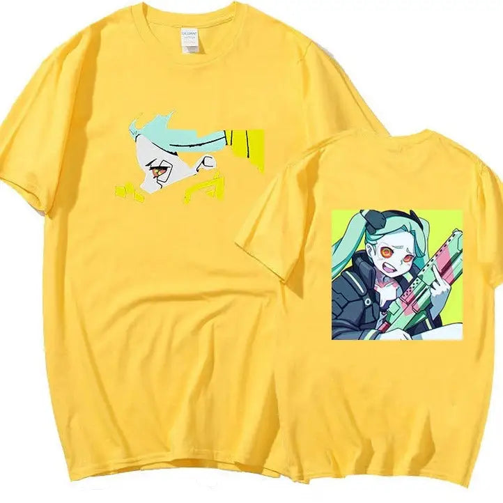 Cyberpunk Oversized Short Sleeve T-Shirt - Yellow / XS