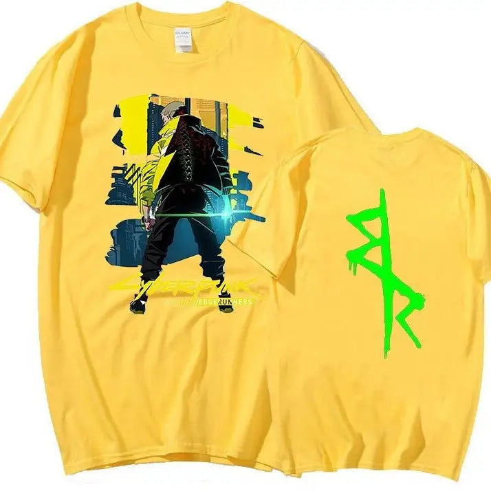 Cyberpunk Oversized Short Sleeve T-Shirt - yellow / XS