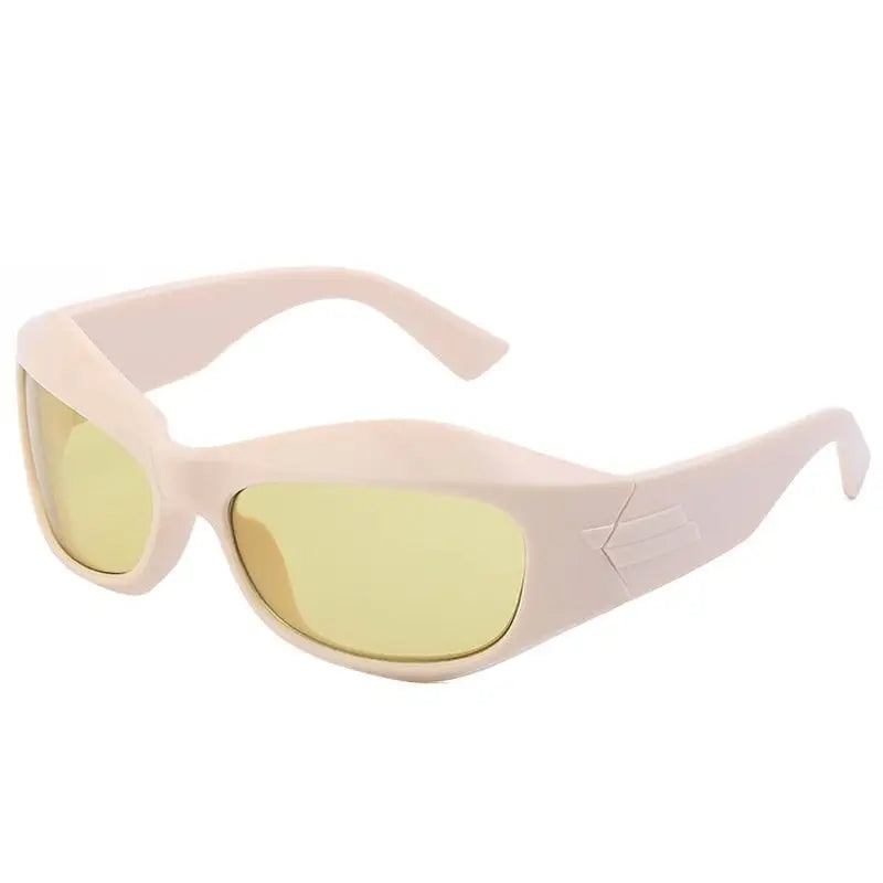 Cyberpunk Sport Sunglasses - Beige-Yellow / One Size