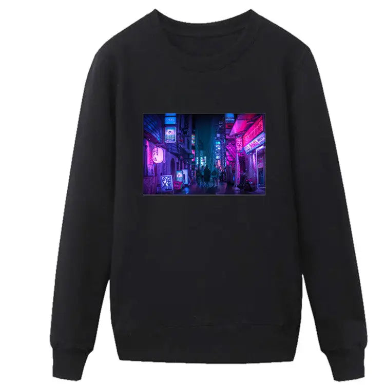 Cyberpunk Street Sweatshirt Japanese - Black / S - 2077