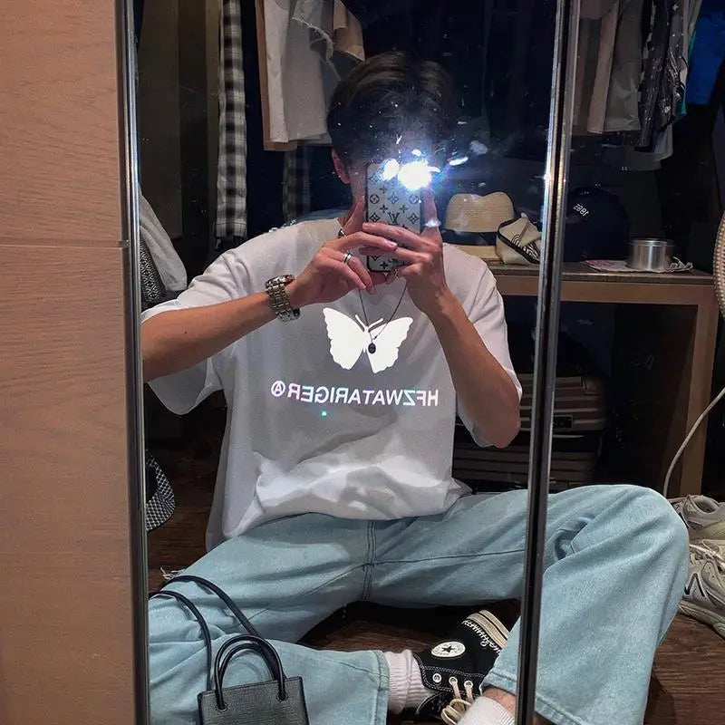 Reflective Butterfly Oversize T-Shirt