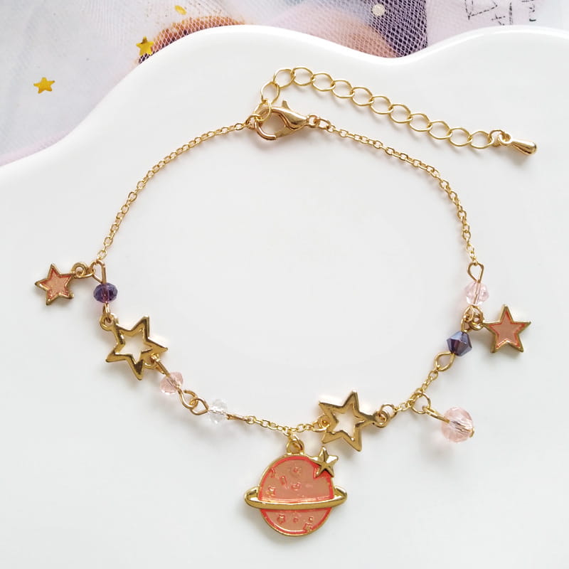 Five Pointed Star and Planet Bracelet