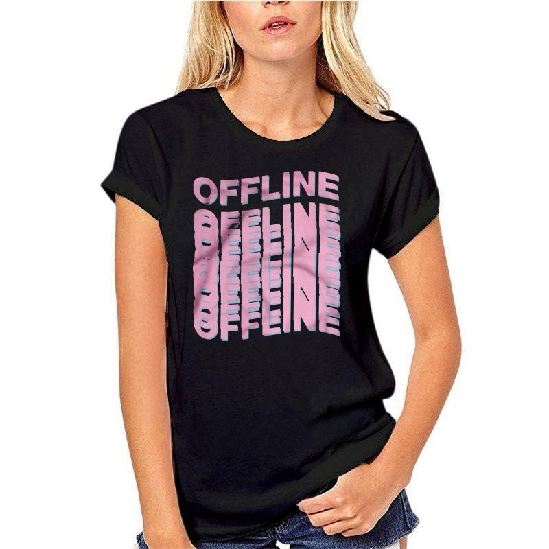 OFFLINE Vaporwave Tumblr Women T-Shirt - Black / S