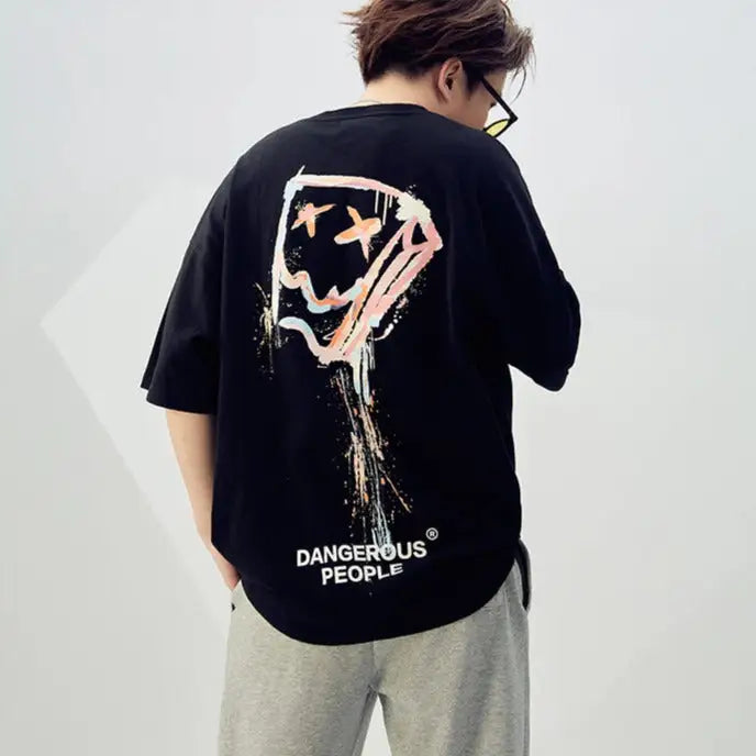 Dangerous People Paper Bag Loose Fit T Shirt Black / S