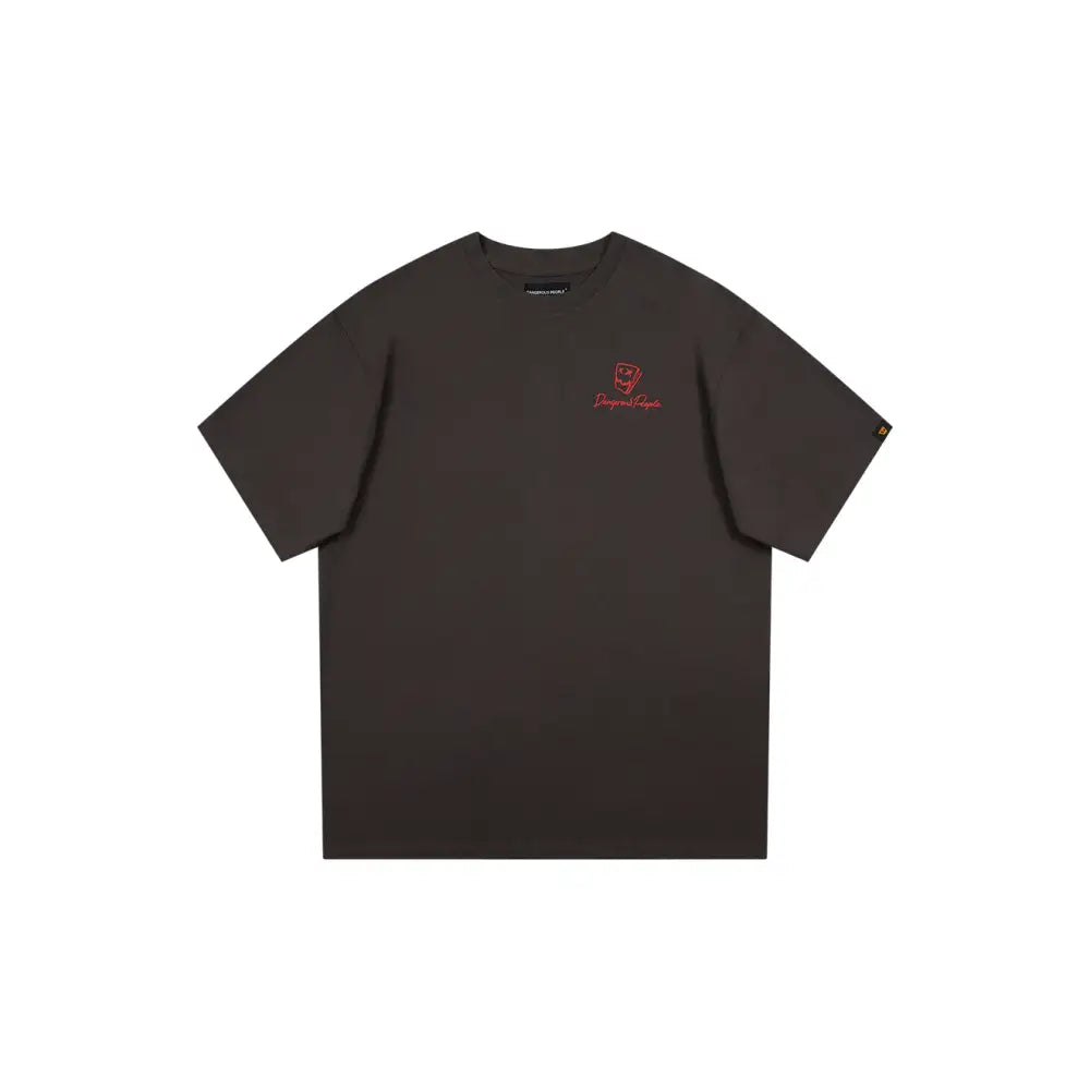 Dangerous People Printed Short Sleeve T Shirt Gray / S