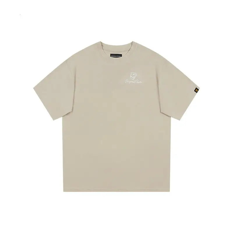 Dangerous People Printed Short Sleeve T Shirt Khaki / S