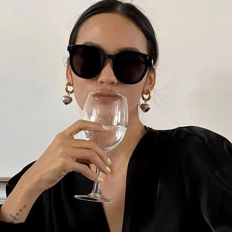 Dangling Heart Stainless steel Hoop Earrings Silver Gold