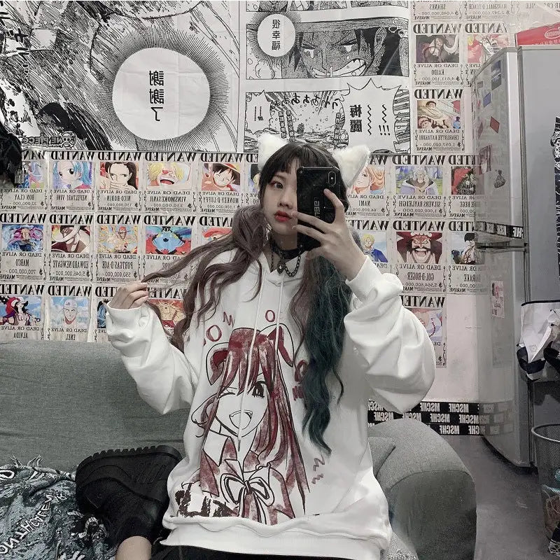 Dark Beautiful Girl Oversize Hoodie Polyester One Size