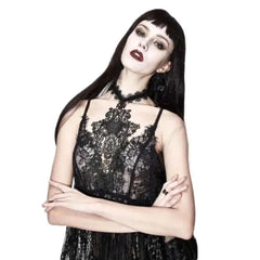 Dark Elegant Gothic Long Dress for Aesthetic Fashion