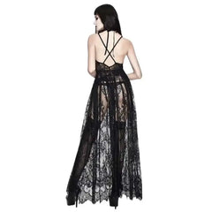 Dark Elegant Gothic Long Dress for Aesthetic Fashion