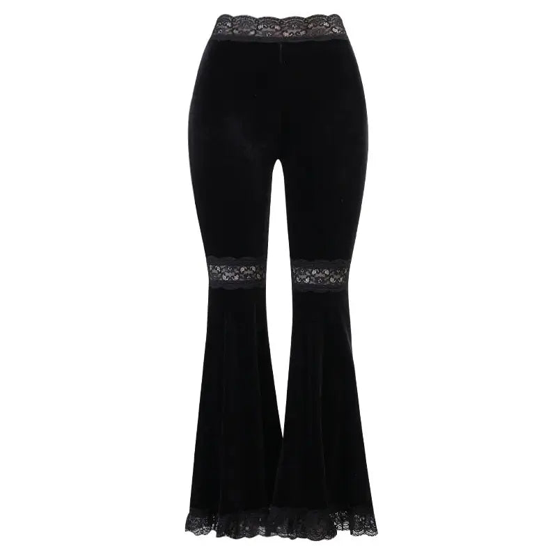 Dark Gothic Lace Flare Pants