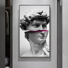 David Vaporwave Sculpture Printed Canvas