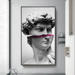 David Vaporwave Sculpture Printed Canvas