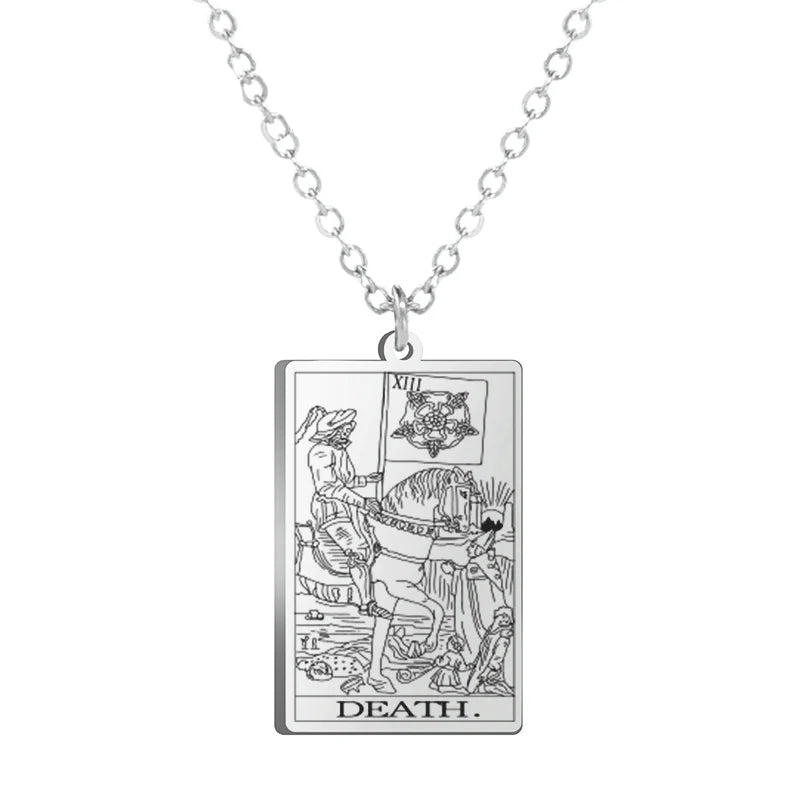 Dawapara Tarot Cards Amulet Stainless Steel Necklace