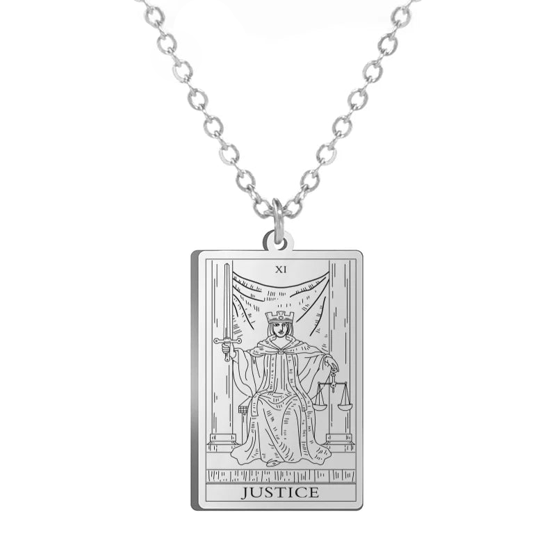 Dawapara Tarot Cards Amulet Stainless Steel Necklace