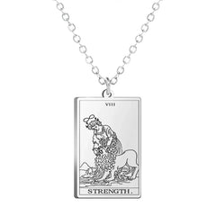 Dawapara Tarot Cards Amulet Stainless Steel Necklace Gold