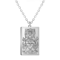 Dawapara Tarot Cards Amulet Stainless Steel Necklace Gold