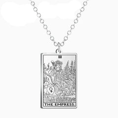 Dawapara Tarot Cards Amulet Stainless Steel Necklace Gold