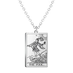 Dawapara Tarot Cards Amulet Stainless Steel Necklace Gold