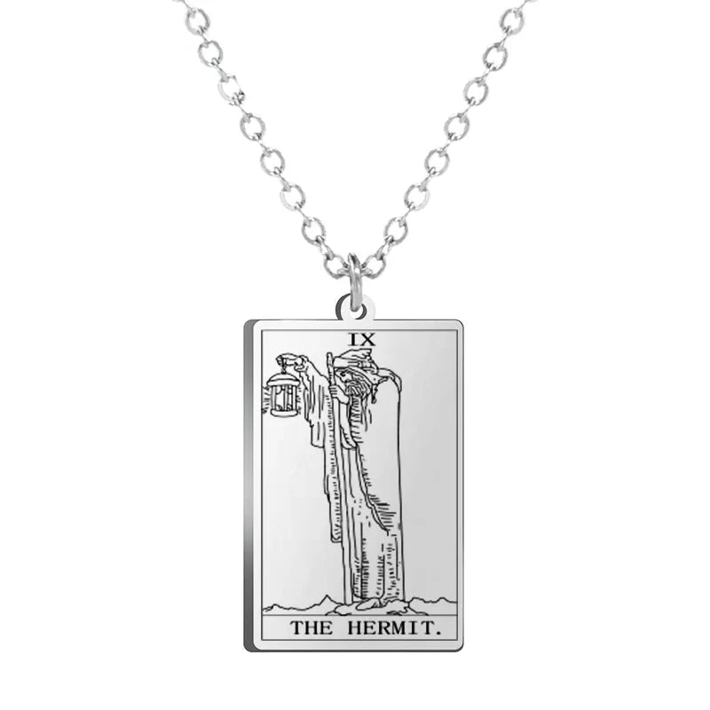 Dawapara Tarot Cards Amulet Stainless Steel Necklace Gold