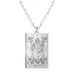 Dawapara Tarot Cards Amulet Stainless Steel Necklace Gold