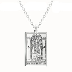 Dawapara Tarot Cards Amulet Stainless Steel Necklace Gold