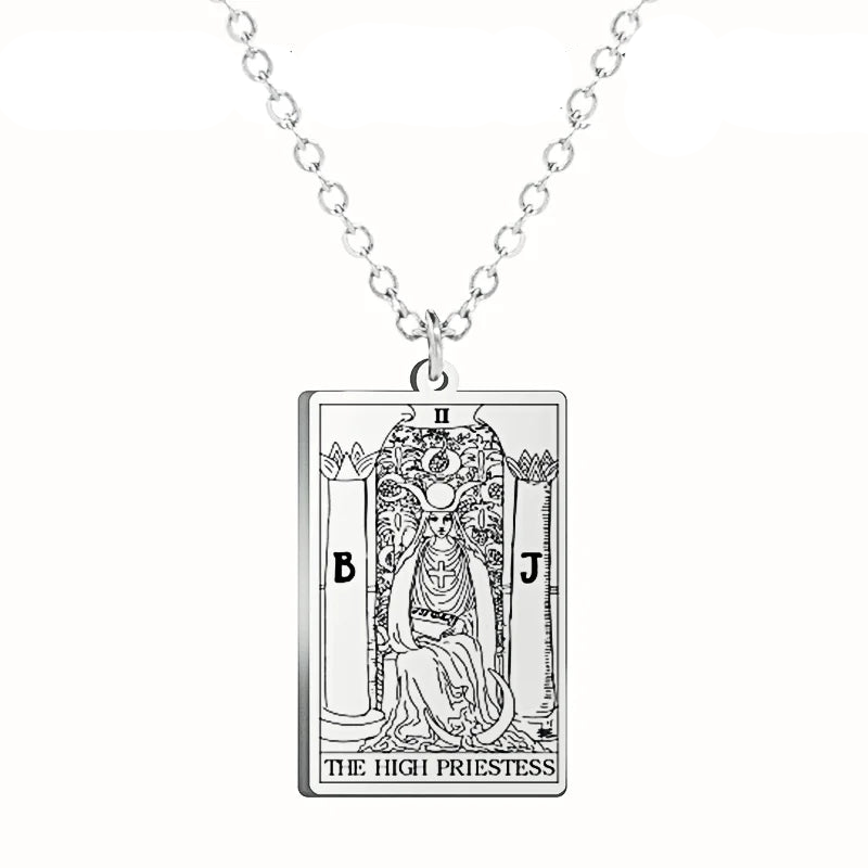 Dawapara Tarot Cards Amulet Stainless Steel Necklace