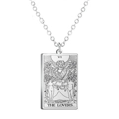 Dawapara Tarot Cards Amulet Stainless Steel Necklace Gold