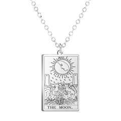 Dawapara Tarot Cards Amulet Stainless Steel Necklace Gold