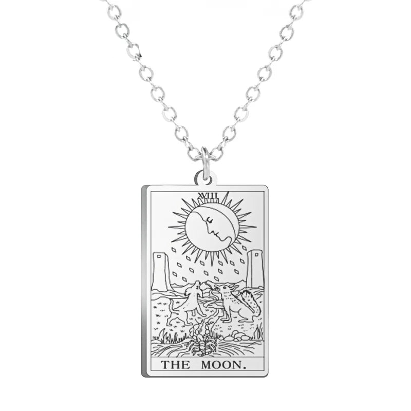 Dawapara Tarot Cards Amulet Stainless Steel Necklace