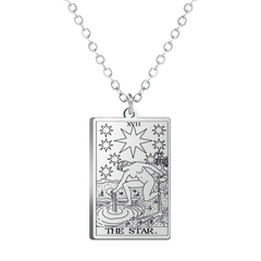 Dawapara Tarot Cards Amulet Stainless Steel Necklace