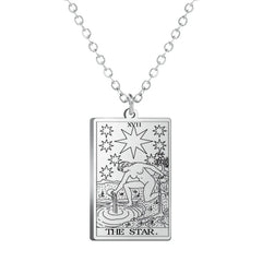 Dawapara Tarot Cards Amulet Stainless Steel Necklace Gold