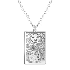 Dawapara Tarot Cards Amulet Stainless Steel Necklace Gold
