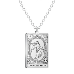 Dawapara Tarot Cards Amulet Stainless Steel Necklace