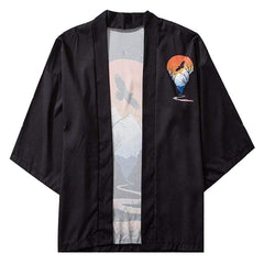 Dawn Raven Japanese Style 3/4 Sleeve Kimono - KIMONO