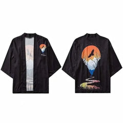 Dawn Raven Japanese Style 3/4 Sleeve Kimono