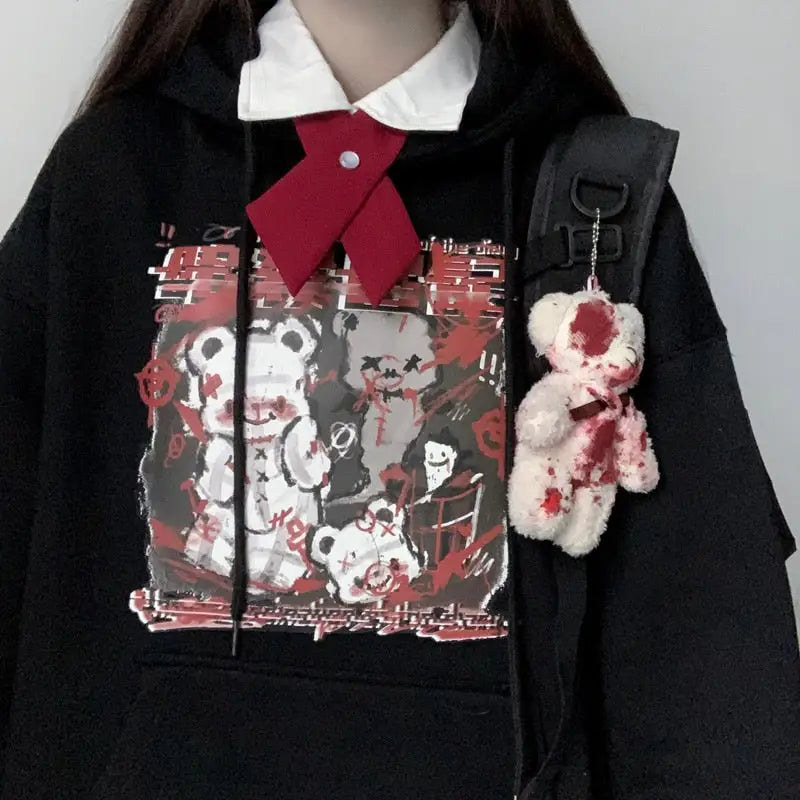 Dead Black Bear Oversize Hoodie