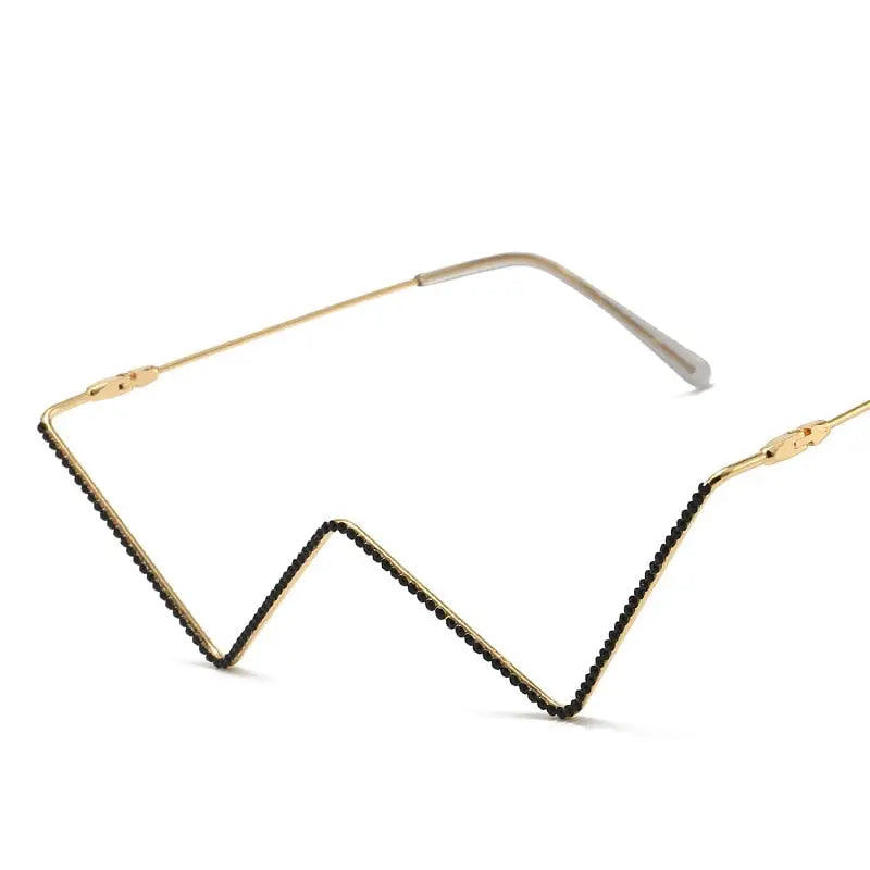Decorative Metal Half Frame Glasses for Men and Women Black