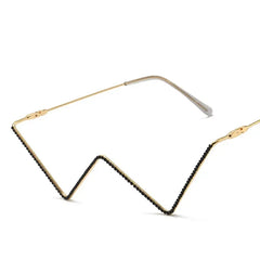 Decorative Metal Half Frame Glasses for Men and Women Black