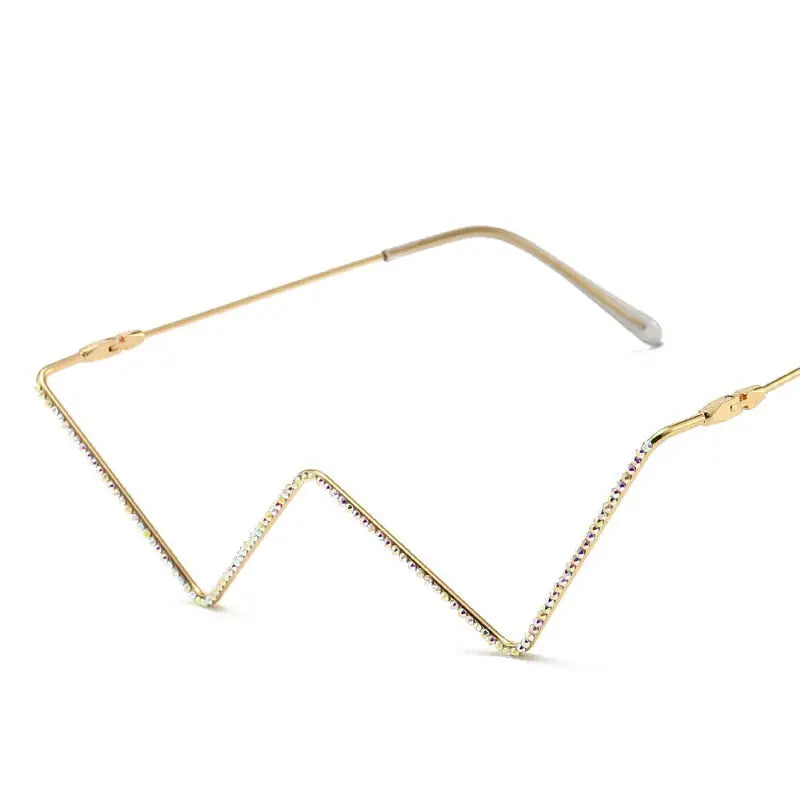 Decorative Metal Half Frame Glasses for Men and Women Gold