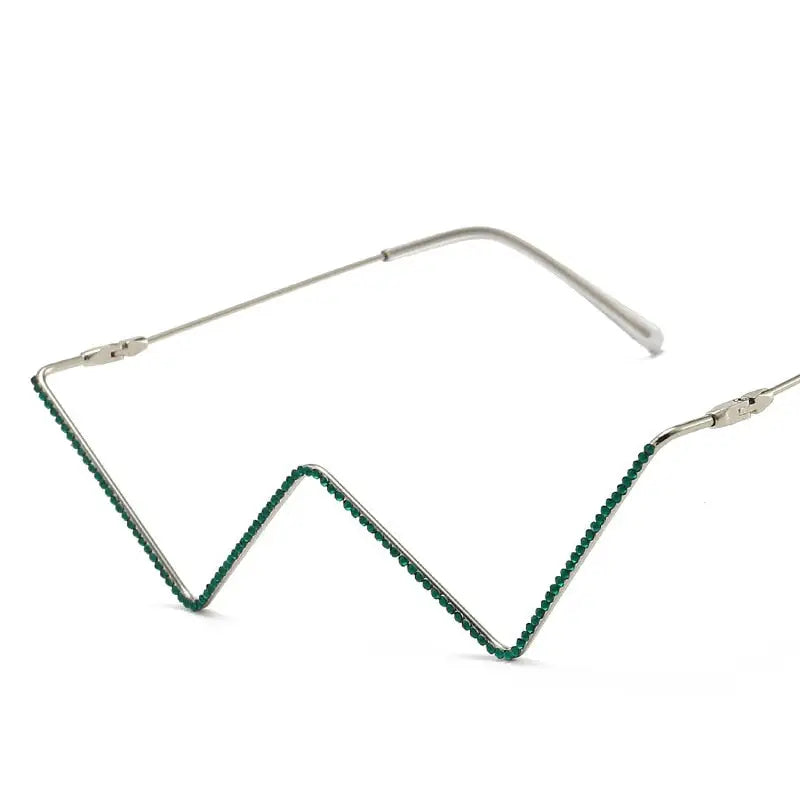 Decorative Metal Half Frame Glasses for Men and Women Green