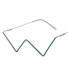 Decorative Metal Half Frame Glasses for Men and Women Green