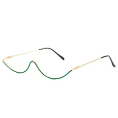 Decorative Metal Half Frame Glasses for Men and Women Green
