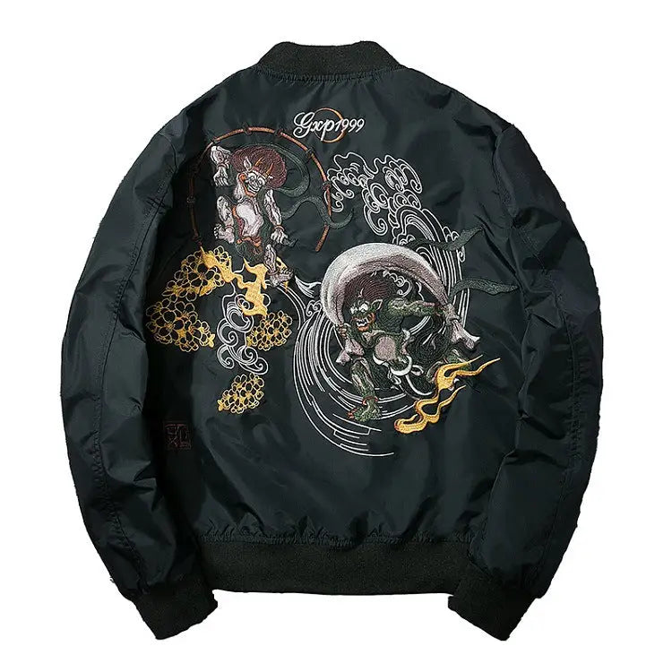 Demon Fight Japanese Embroidered Bomber Jacket