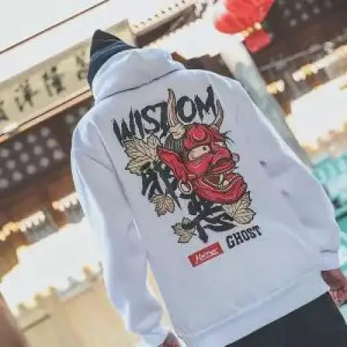 Demon Harajuku Hoodie - White / L - Hoodies